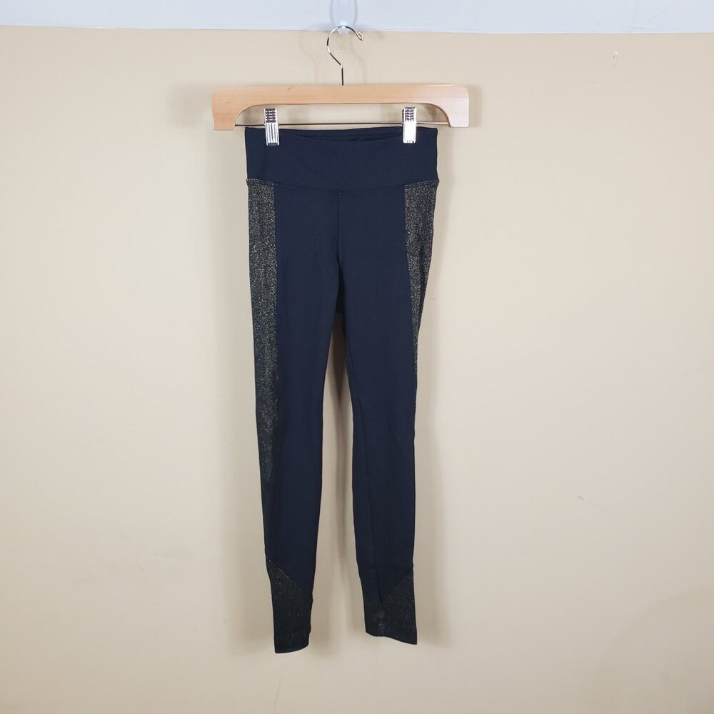 Koral Gold Shimmer Glitter Curve Crop Legging Women's Size XS